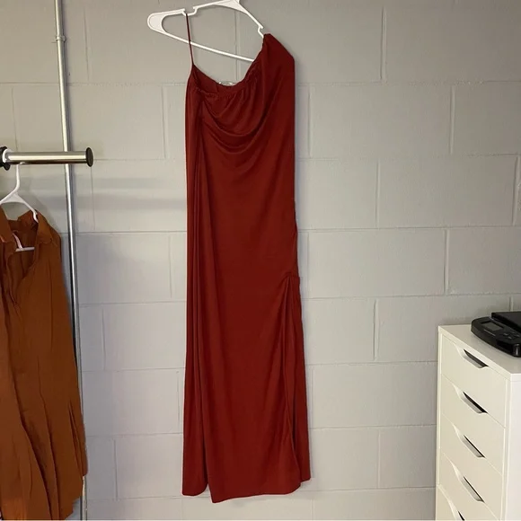 Free People Hayley Midi Strapless Dress in Russet Acorn Women’s Size Medium - Picture 4 of 13